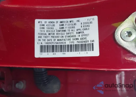 2016 Honda Accord Sport from USA, damaged, VIN 1HGCR2F57GA064639